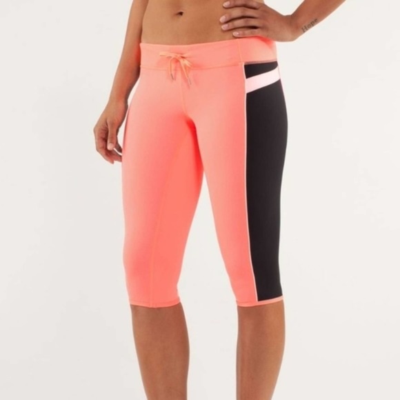 Lululemon Heat It Up Crop Leggings - Coral - Picture 3 of 5